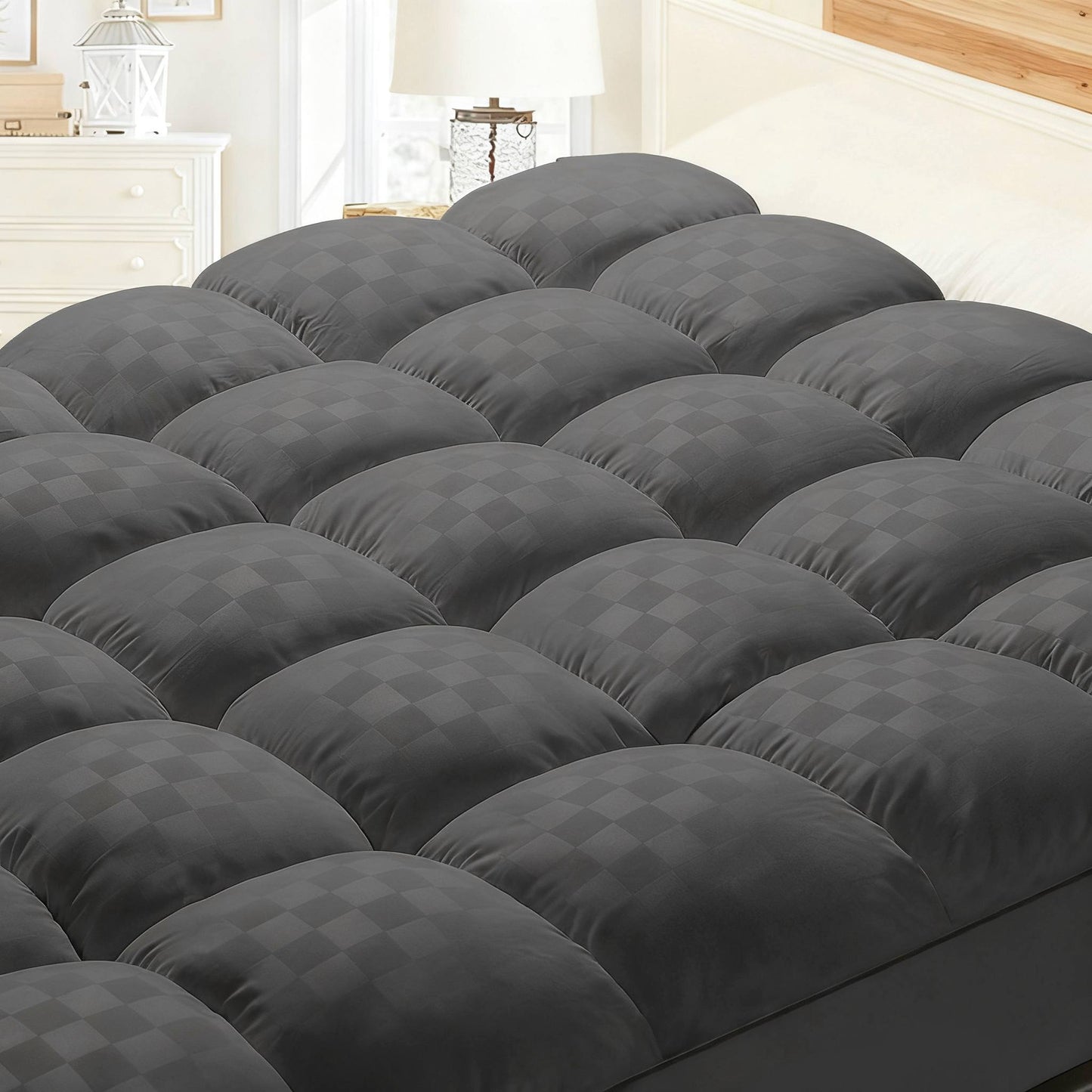 CloudSleep™ Premium Quilted Mattress Topper – Extra Thick, Cooling & Fluffy Soft Comfort