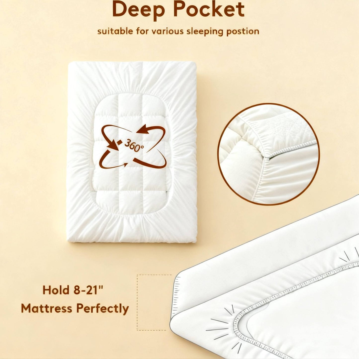 CloudSleep™ Premium Quilted Mattress Topper – Extra Thick, Cooling & Fluffy Soft Comfort